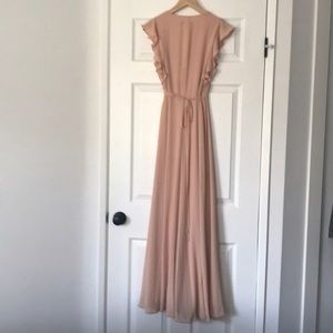 crescendo blush wrap maxi dress